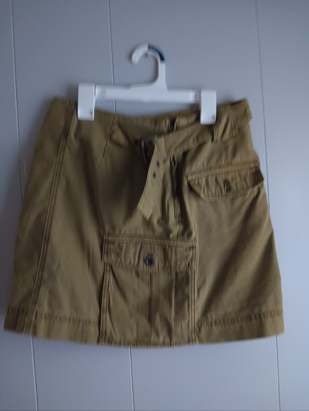 Free People Green Casual Utility Khaki Pocket Skirt Size 4